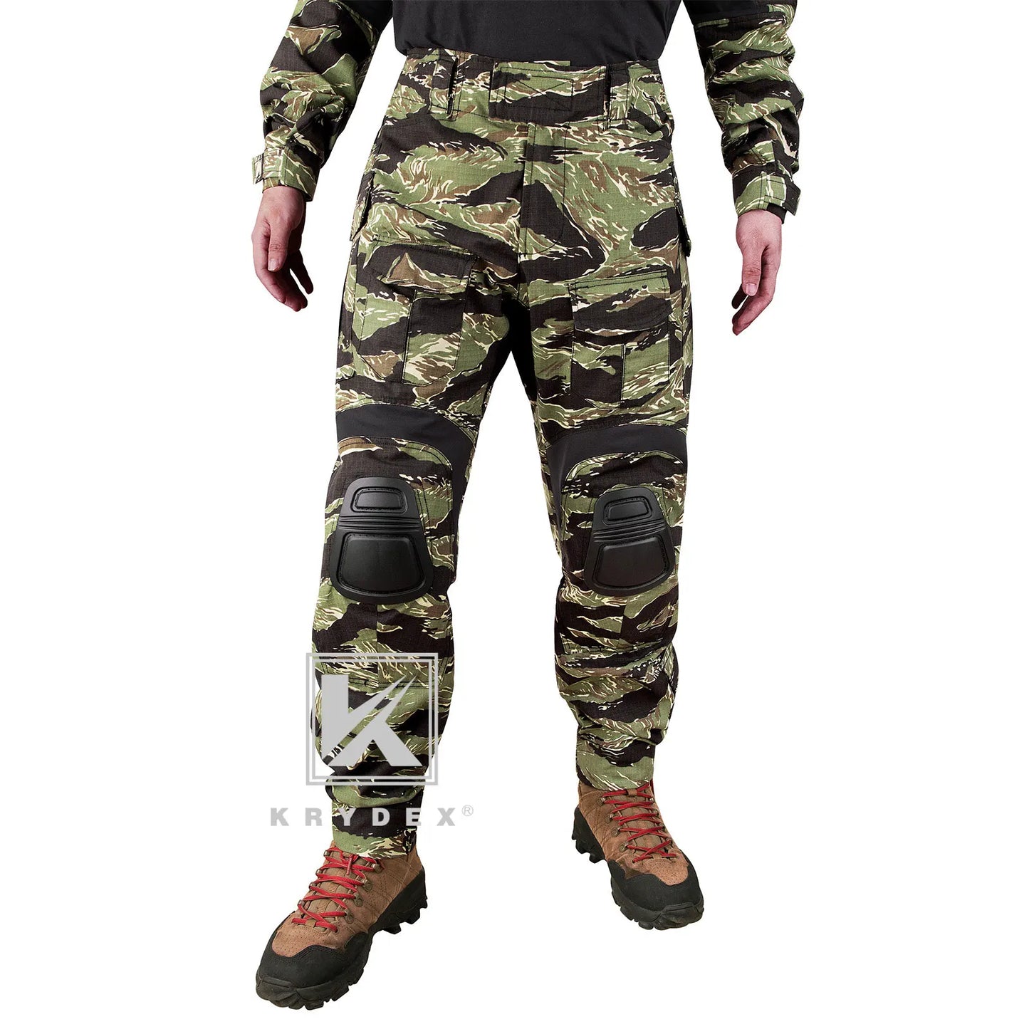 KRYDEX Camouflage Tactical Combat Pants Tactical Combat Trousers Knee Pads Outdoor Hunting Uniform Gear