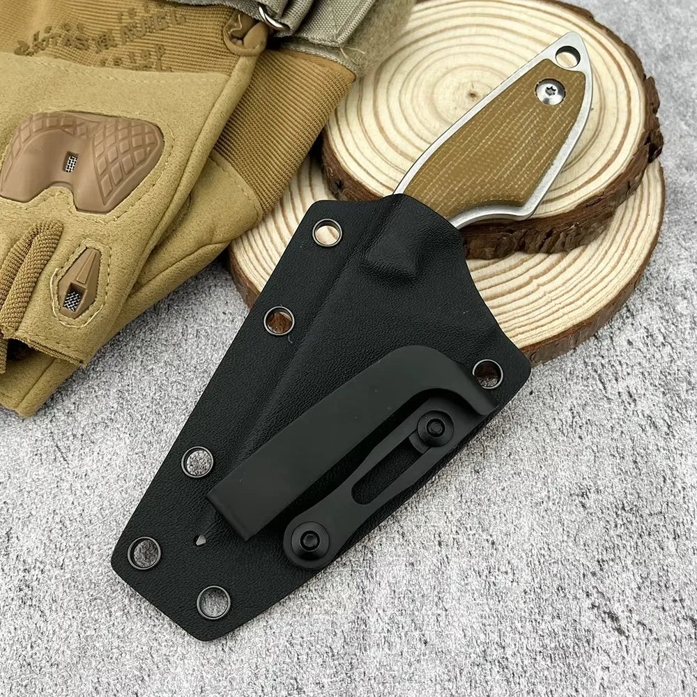 EDC Wilderness Survival Multi-function Straight Knife Outdoor Camping Knife Hunting Self-defense Utility Tools Micarta Handle
