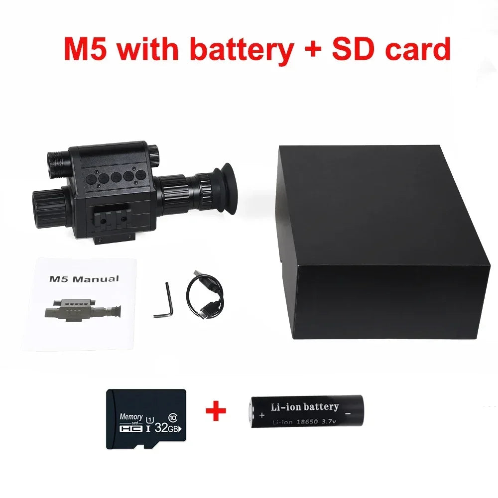 Digital Night Vision Riflescope 940nm IR Scope Sight Monocular 5X Zoom HD 1080P Video Photo 300m Night Vision for Hunting