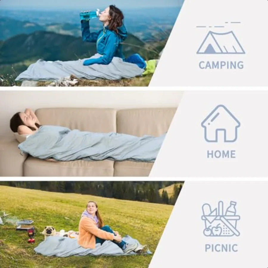 Ultralight Backpacking Sleeping Bag 5070F 1.5lbs Waterproof hine Washable 2Way Zipper for Teens Couples Women Men Compact for H