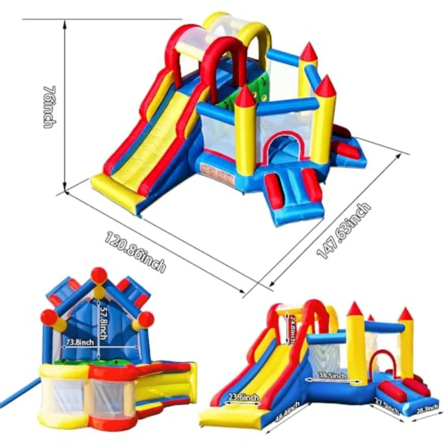 InfIatable Bounce House for 38 yr Bouncy House Accommodate 46 Fun and Safe Indoor Outdoor Play 12.3'Lx10'Wx6.3'H
