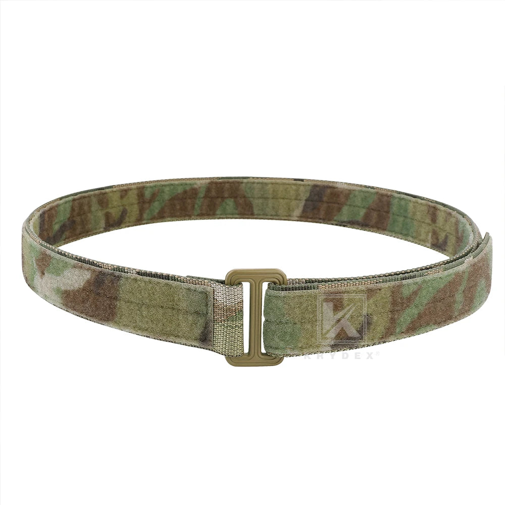 KRYDEX Tactical 1.5'' EDC Under Belt Hook & Loop Inner Belt Duty Concealed Carry Base Belt Hunting Outdoor Men Black Belt