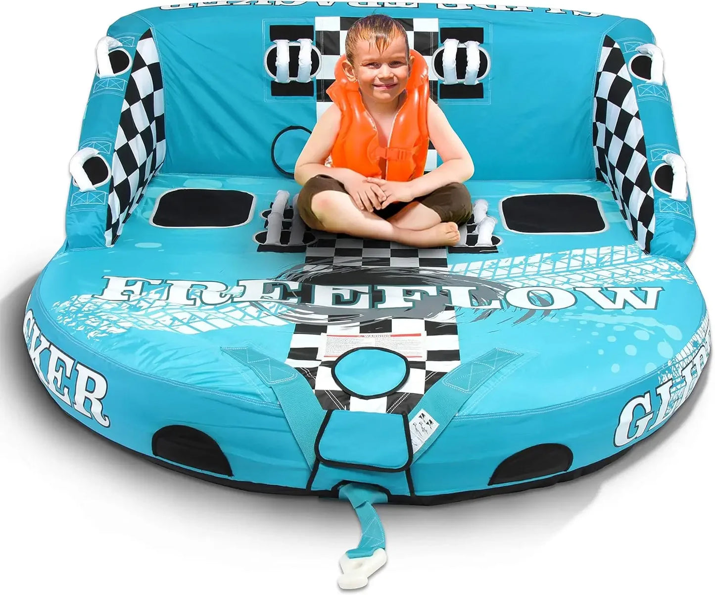 Heavy-Duty Inflatable Towable Booster Tube - Water Tube Boating Float Tow Raft