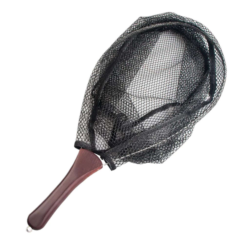 Folding Fishing Net Wooden Handle Fly Fishing Net Catch and Release Net for Trout Bass Pike Fishing Tools