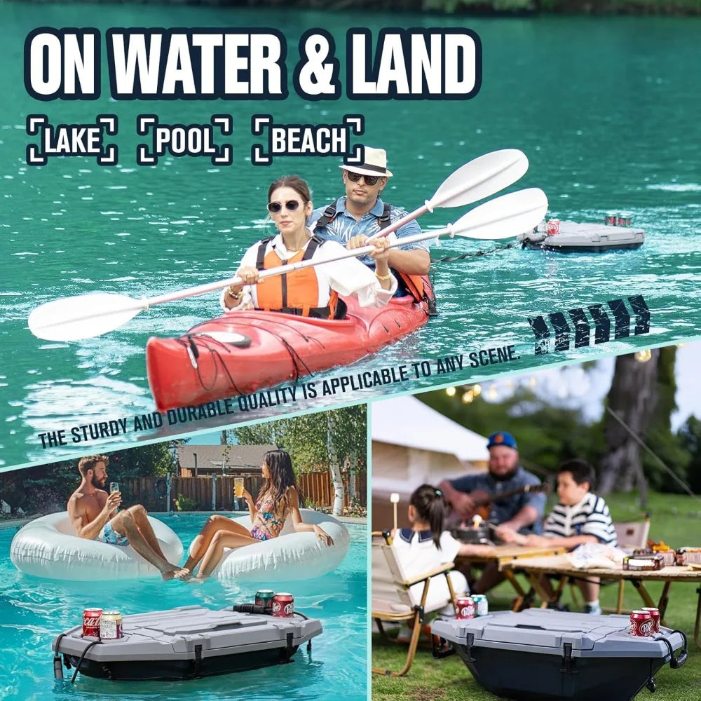 Floating Cooler – 32 QT up to 60 Hours Amphibious Ice Chest - Kayak Camping Coolers for Lake, River, SUP, Fishing, Boat, Pool, P