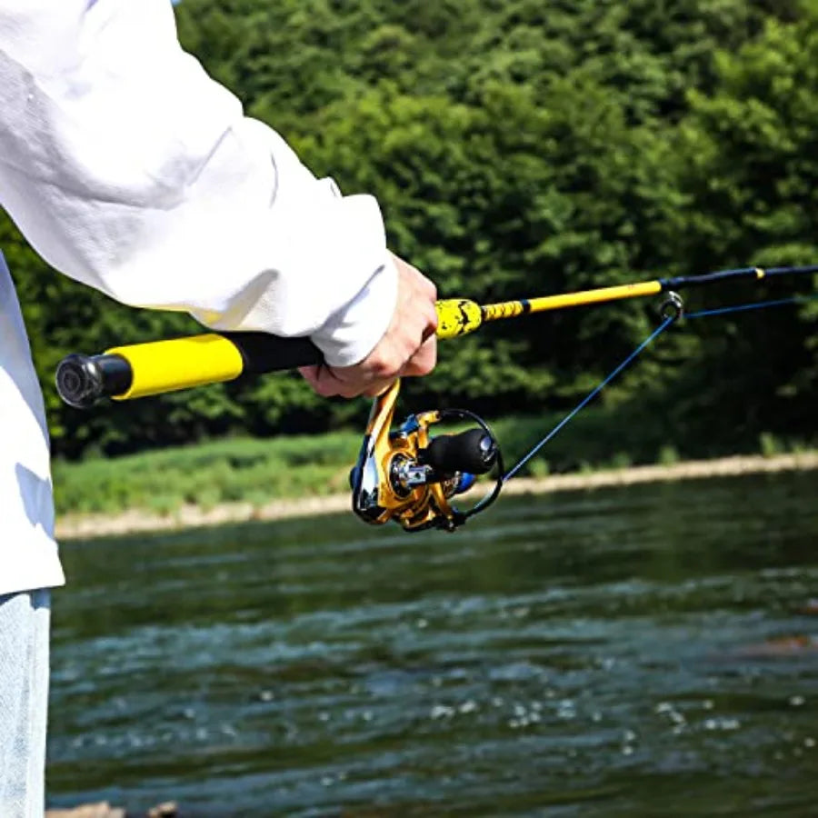 Durable Spinning Reel and 2Piece Fishing Rod Combo Designed for Freshwater and Saltwater Fishing Featuring HighPerformance Grap