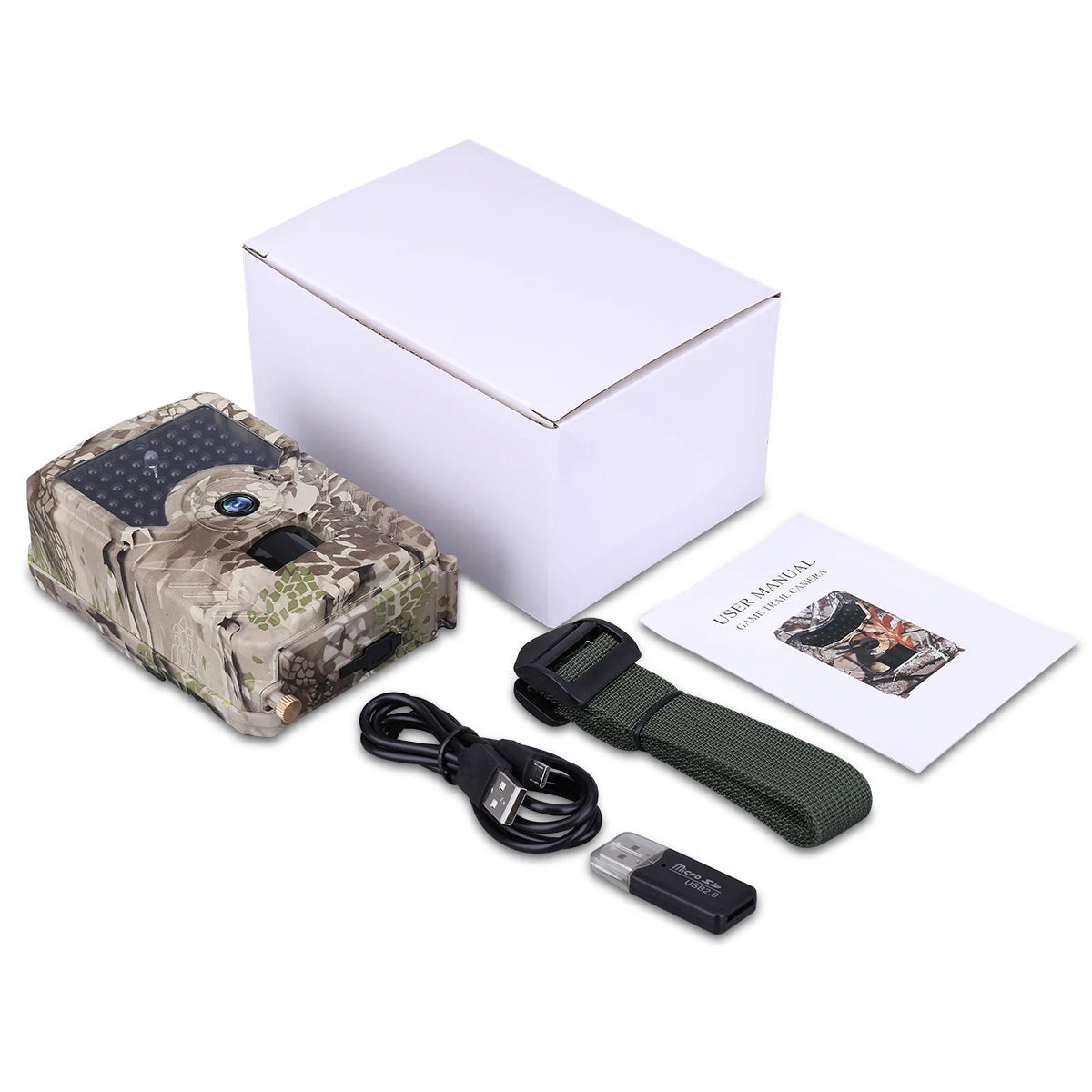Outdoor Hunting Camera 12MP Wild Animal Detector Trail Camera HD Waterproof Monitoring Infrared Heat Sensing Night Vision