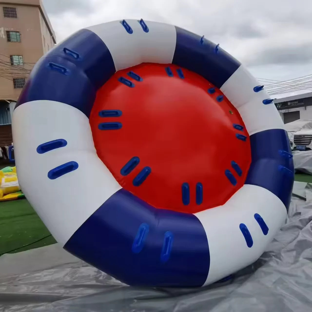 10/13ft Large Inflatable Water Spinng Boat Flying Towable Tube Water Disco Boat With Pump  For Ocean Lake Water Fun