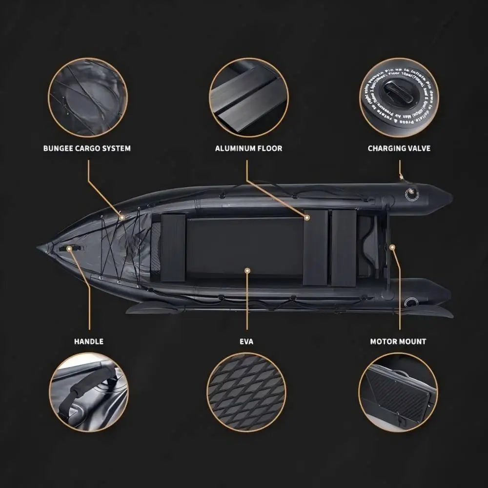 Ikuby 2 Person Inflatable Fishing Kayak PVC Boat - 130 x 43 x 11.8 Inches