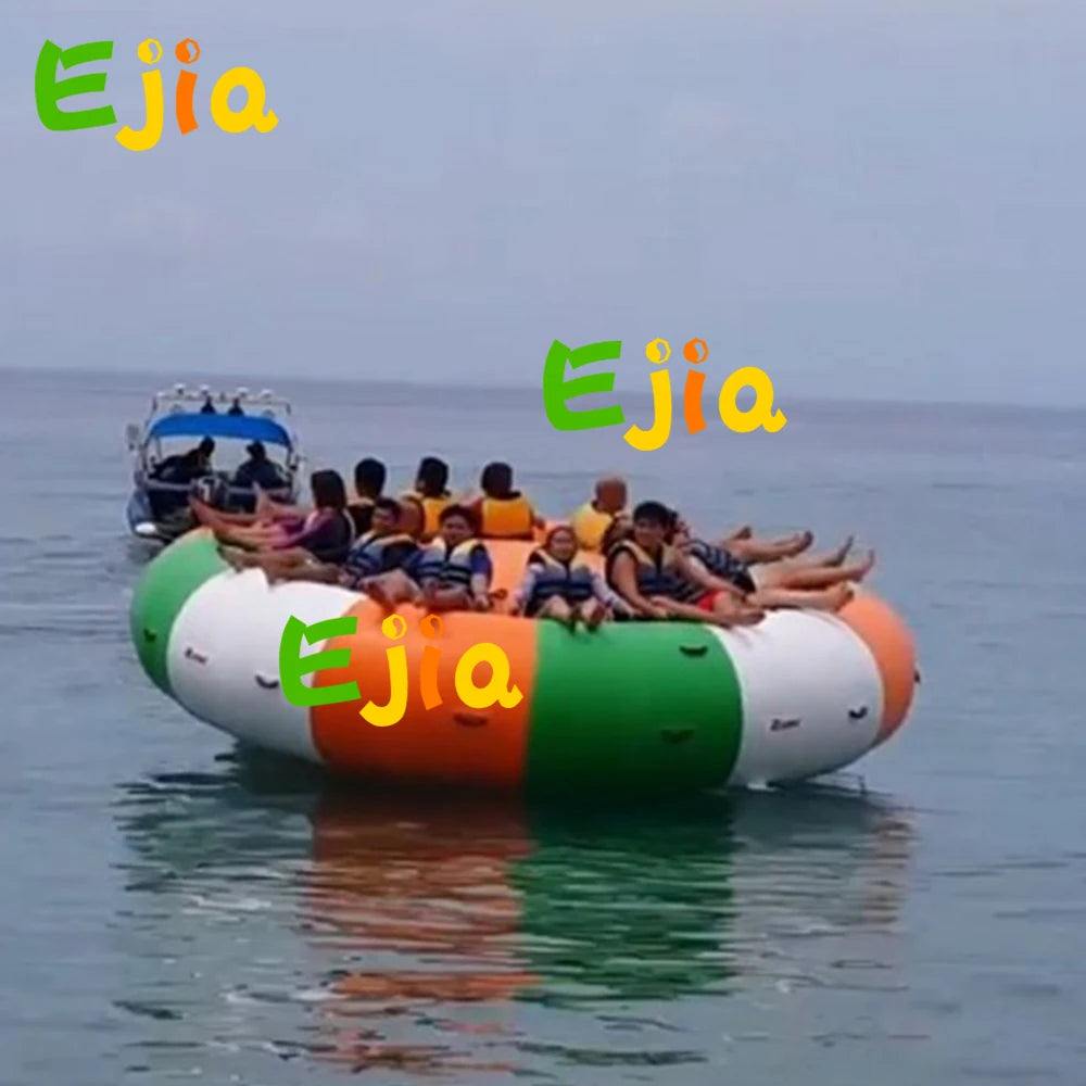 Stock 3/4 m Inflatable Spinning UFO Disco Boat Towable Tube Water Toy Banana Boat Inflatable Aqua Gyro  Boat for Water Games