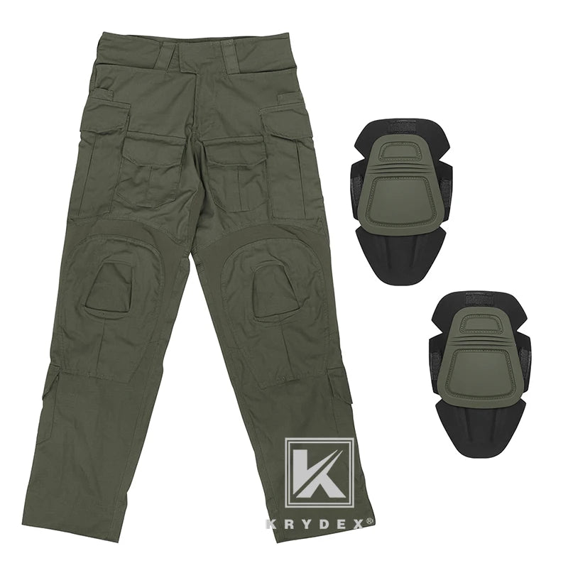 KRYDEX Tactical Combat Pants With Knee Pads For Hunting Outdoor Hiking Men Uniform Trousers Clothes