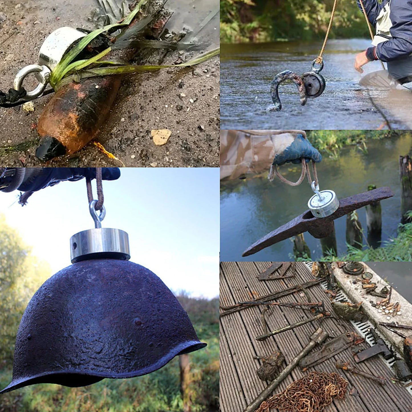 180KGX2 Powerful Neodymium Double Side Search Magnet 15M Rope Strong Salvage Fishing Magnetic