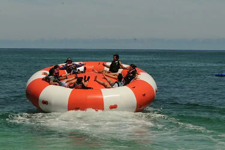 10/13ft Large Inflatable Water Spinng Boat Flying Towable Tube Water Disco Boat With Pump  For Ocean Lake Water Fun