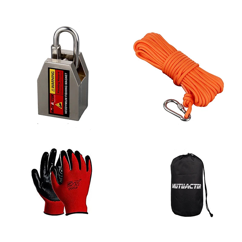 ONE Two Three Sides Fishing Magnet Kit 1200lb Super Strong Neodymium Magnet With 20m Rope Powerful Combined Fishing Salvage