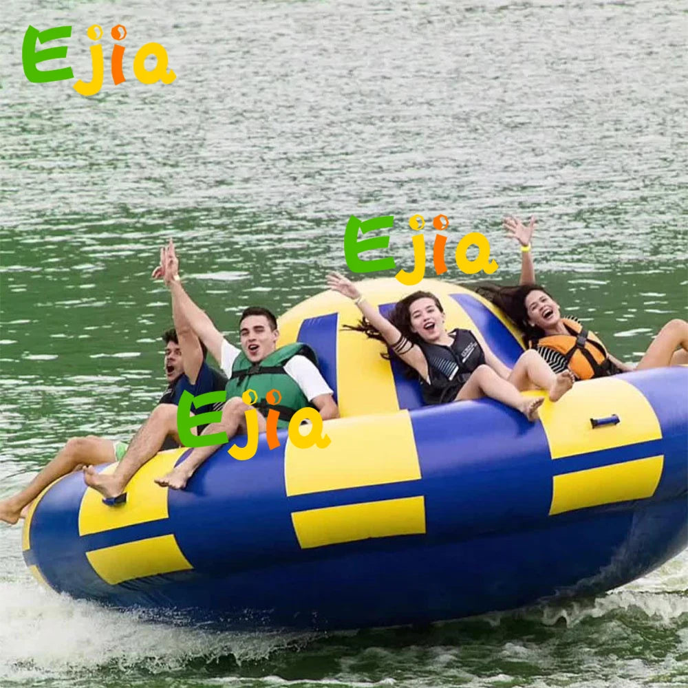 Stock 3/4 m Inflatable Spinning UFO Disco Boat Towable Tube Water Toy Banana Boat Inflatable Aqua Gyro  Boat for Water Games