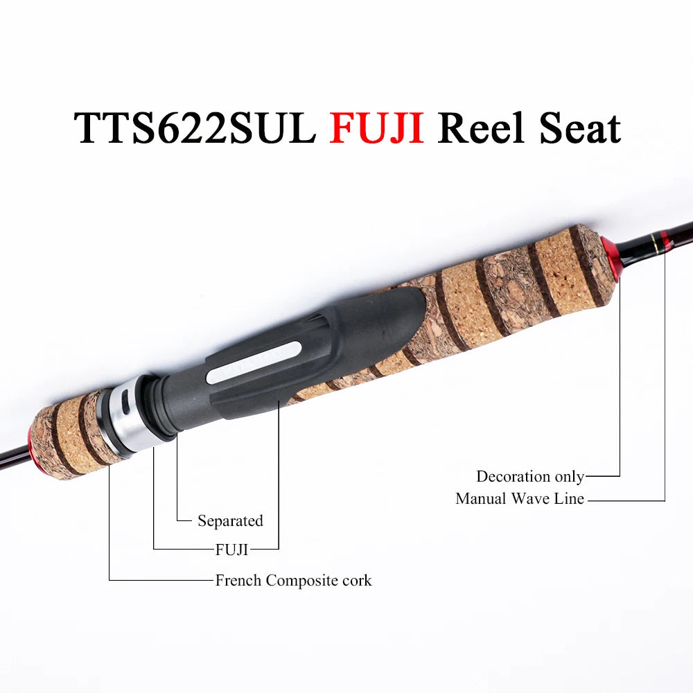 KUYING Teton SUL Super Ultralight 1.56m 5'2" Casting 1.86m 6'2" Spinning Soft Carbon Fishing Rod Lure Fish Cane Stick 0.8-3g