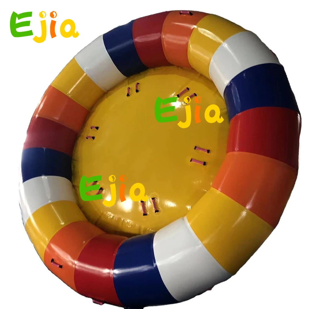Stock 3/4 m Inflatable Spinning UFO Disco Boat Towable Tube Water Toy Banana Boat Inflatable Aqua Gyro  Boat for Water Games
