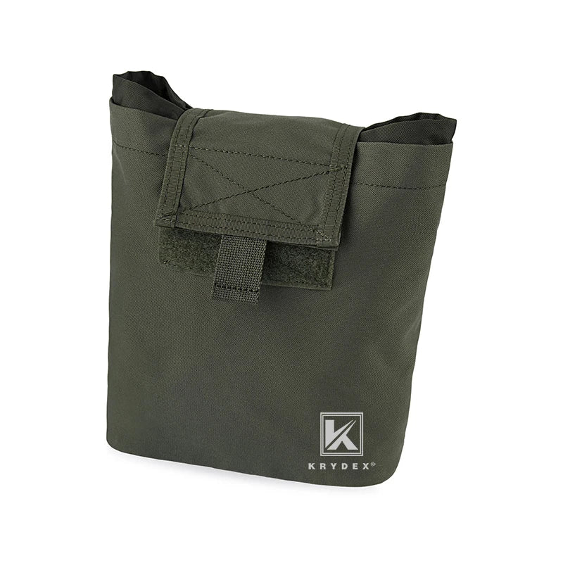 KRYDEX RANGER GREEN MOLLE Folding Dump Pouch Tactical Mag Recover Pouch Roll-up Compact Multi Purpose Accessories Utility Bag