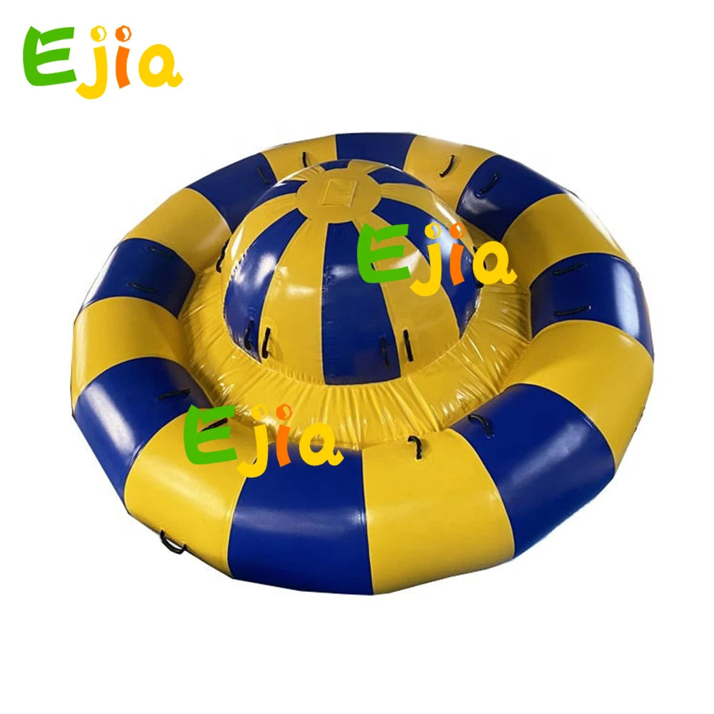 Stock 3/4 m Inflatable Spinning UFO Disco Boat Towable Tube Water Toy Banana Boat Inflatable Aqua Gyro  Boat for Water Games