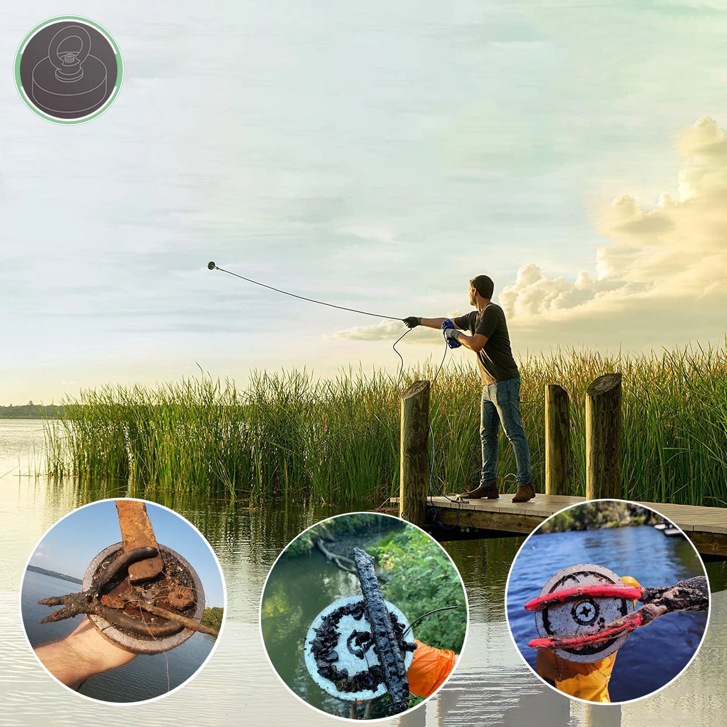 400lbs Strong Fishing Magnet Kit N52 Rare Earch 20M Rope Underwanter Metal Ring Neodymium Magnetic