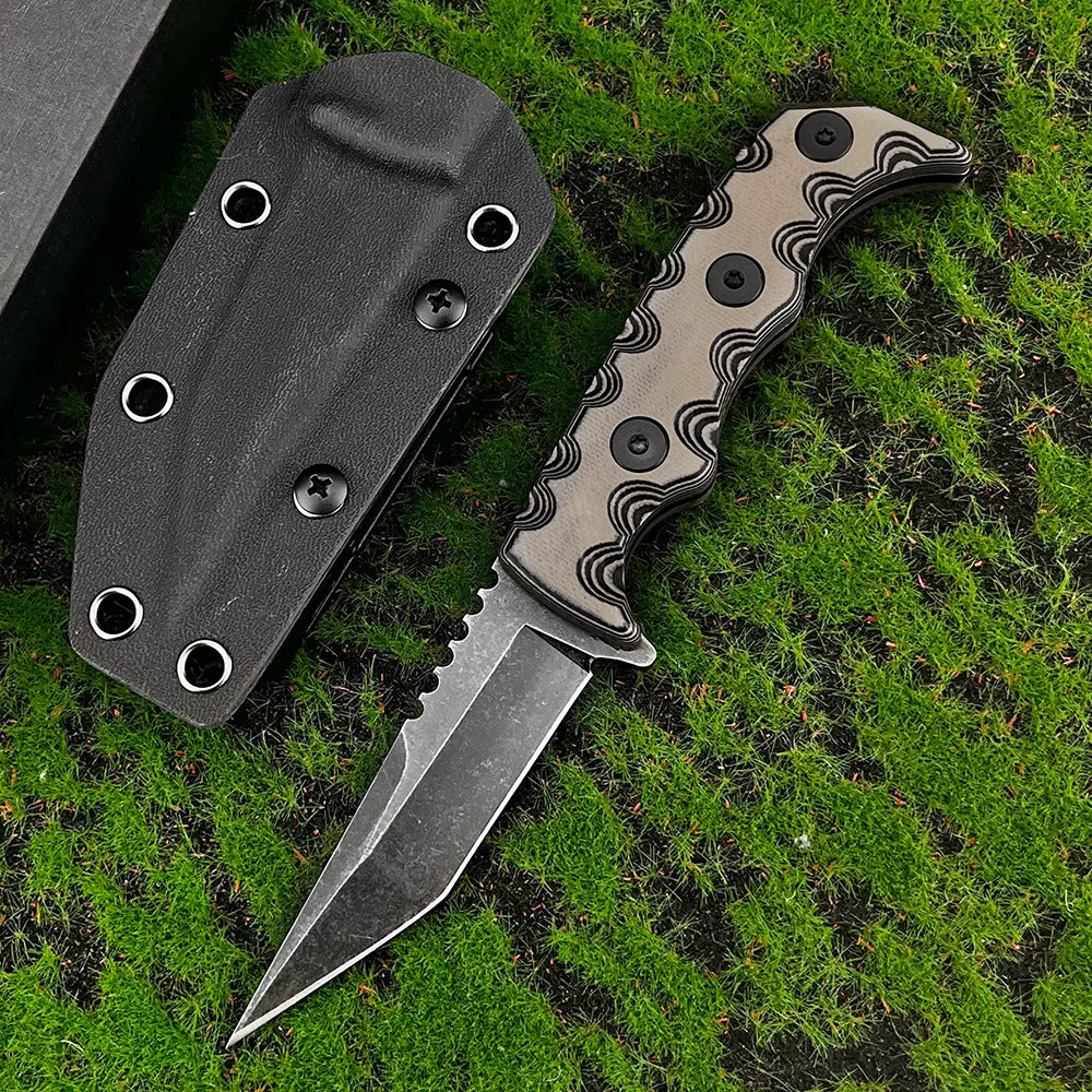 Multi-Functional Tactical Portable Wilderness Adventure Straight Knife Survival Pocket EDC Knife Outdoor Camping Hunting Knife
