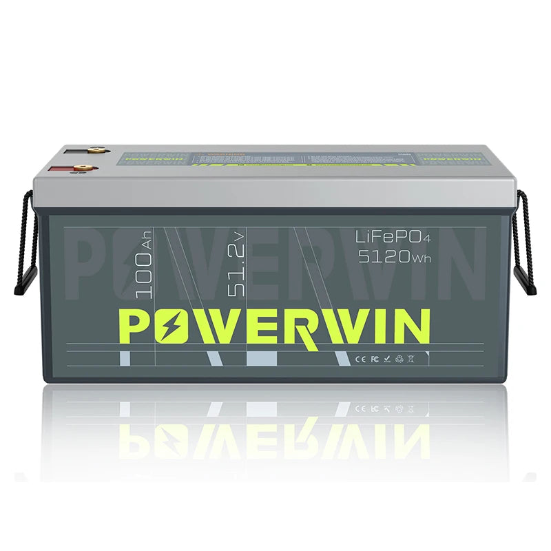 POWERWIN BT5120 LiFePO4  Built-in BMS Deep Cycles Solar Rechargeable Durable 51.2V 100Ah 5120Wh Solar Generator