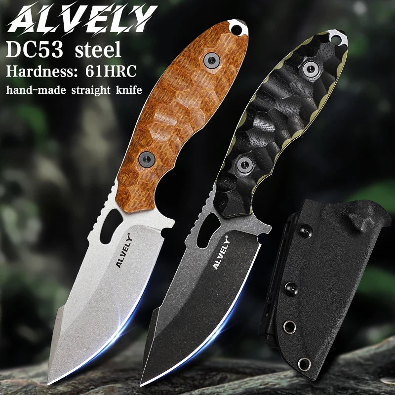 Outdoor Tactical Knife, DC53 Steel Fixed Blade, Men's EDC Knife, Outdoor Camping & Exploration, Fishing & Hunting Knife