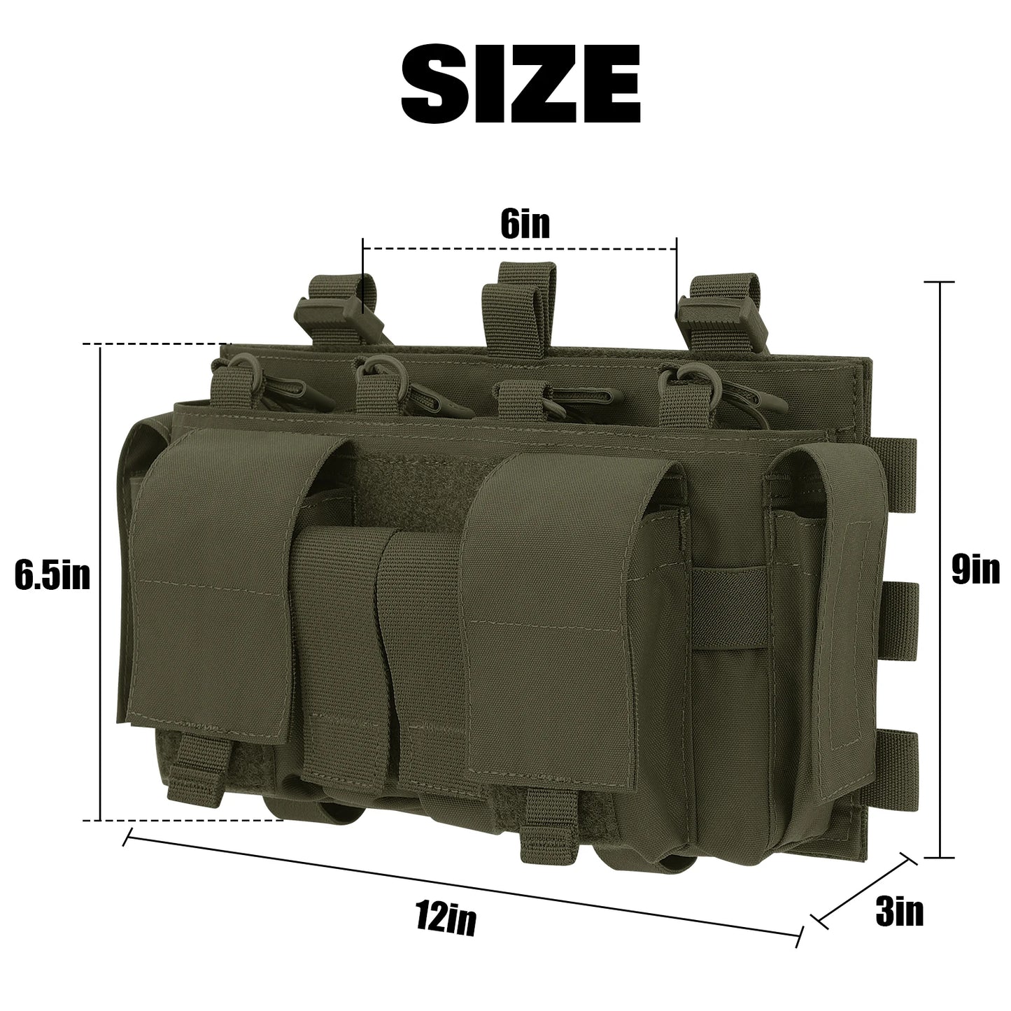 KRYDEX Tactical 5.56 & 9mm Magazine Pouch MF IV Placard For Outdoor Hunting Chest Rig SCARAB Plate Carrier Vest