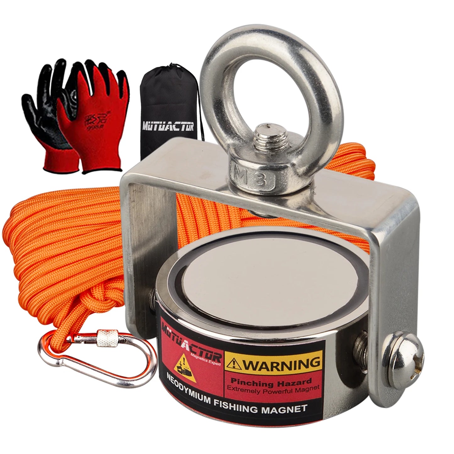 ONE Two Three Sides Fishing Magnet Kit 1200lb Super Strong Neodymium Magnet With 20m Rope Powerful Combined Fishing Salvage