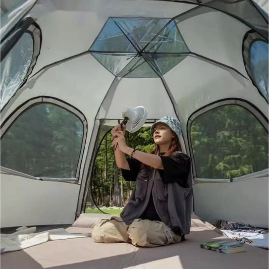 Pop up tents for camping waterproof Portable Windproof tents for 4 person family tent with Skylight and 2 Doors with Poles