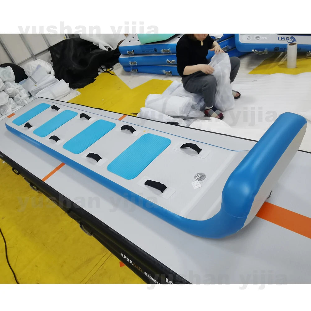 Foldable Pvc Towable Snow Tube Winter Sports Inflatable Toboggan Drop Stitch Snow Sled With Handles  For Adult  Kids Outdoor Fun