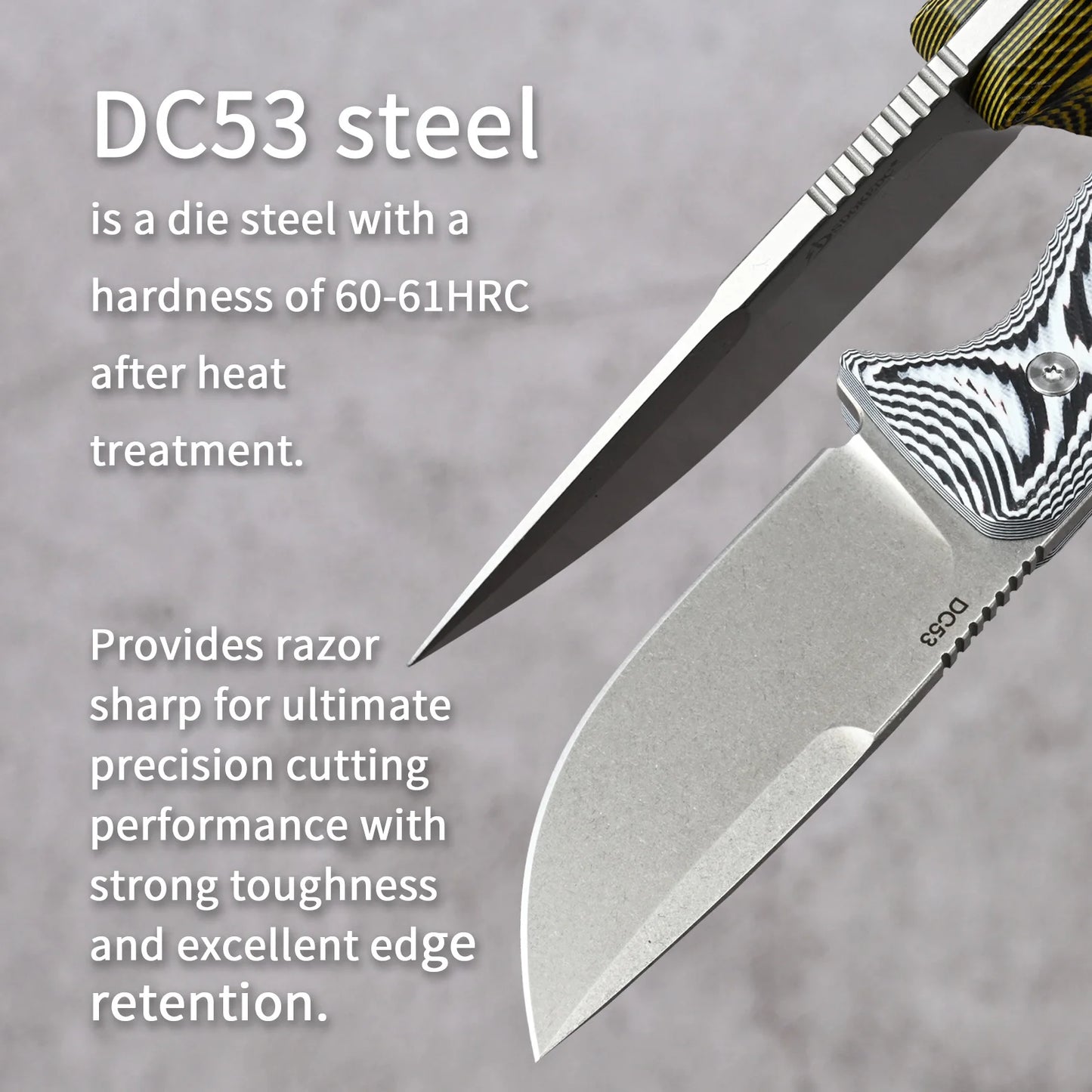 Knives DC53 Steel Tactical Hunting Fixed Blade Knife G10 Handle Kydex Sheath Mens Gifts EDC Knife Outdoor Camping Survival