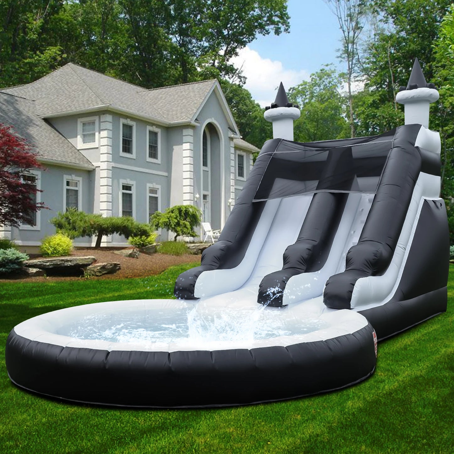 Inflatable Water Slide with Big Pool PVC Children's trampoline, children's slide, children's playground, water pool, bubble pool