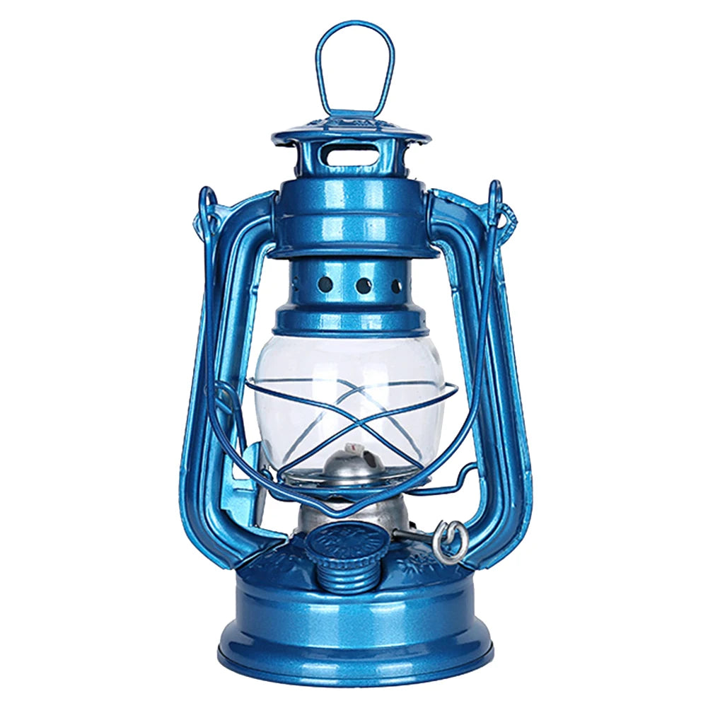 2-1pcs Retro Fuel Camping Lanterns Portable Metal Kerosene Vintage Camp Lamp Hurricane Table Lamps with Handle Yard Tent Light