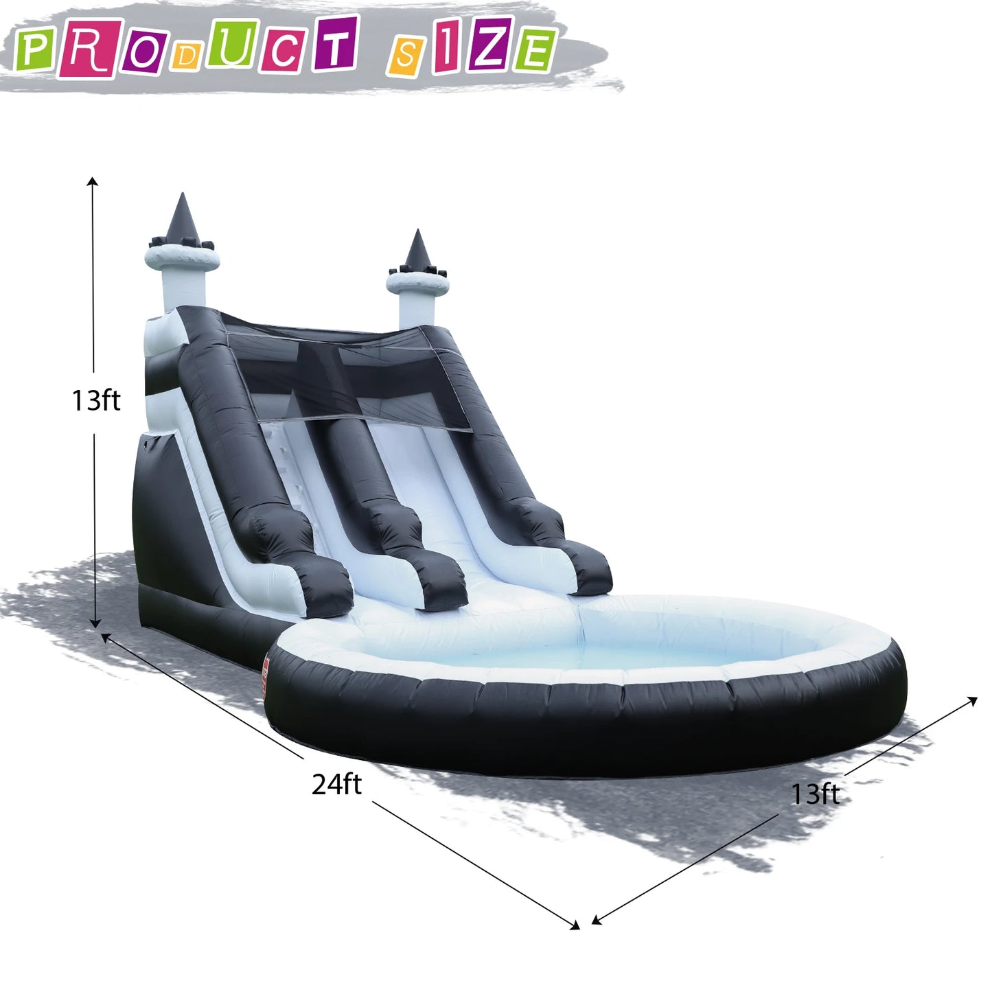 Inflatable Water Slide with Big Pool PVC Children's trampoline, children's slide, children's playground, water pool, bubble pool