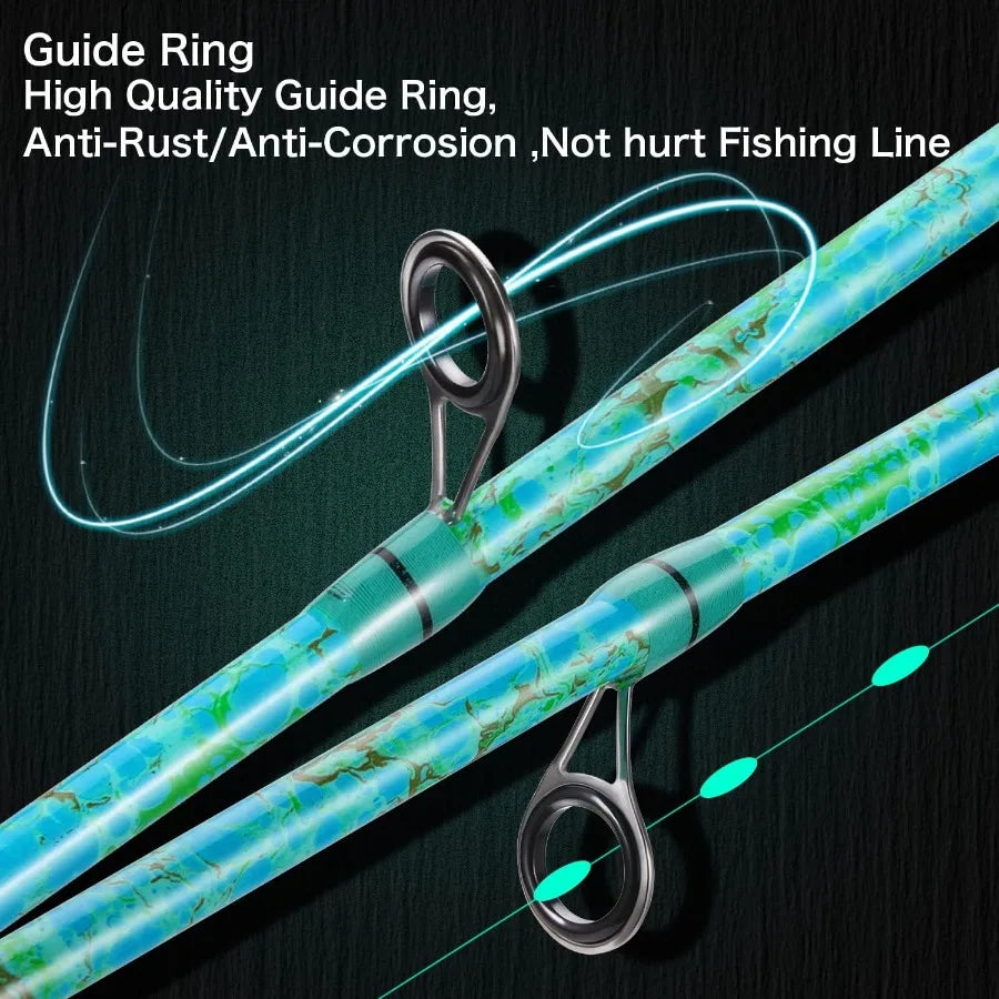 2Piece 5Foot 6Inch Graphite Fiberglass Fishing Rod and Reel Combo for Freshwater and Saltwater Angling Durable Construction wit