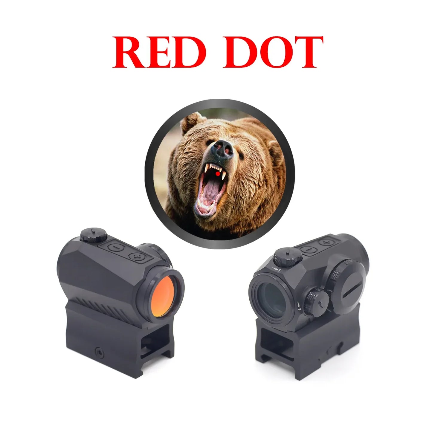 R5 1x20mm Low Parallax Red Dot 2MOA Motion-Activated Compact Reflex Scope w/ Quick-Release 20mm Rail for Airsoft Hunting