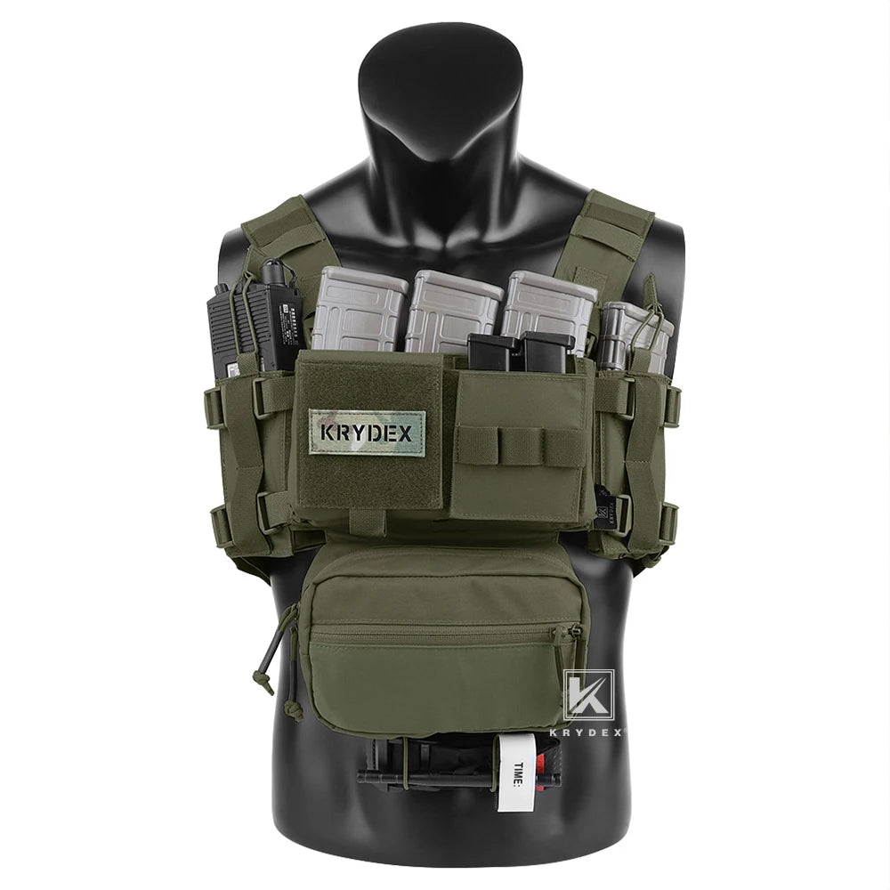 KRYDEX MK3 MK4 Micro Fight Chassis Chest Rig Modular Airsoft Hunting Combat Tactical Carrier Vest w/ 5.56 7.62 Magazine Pouch