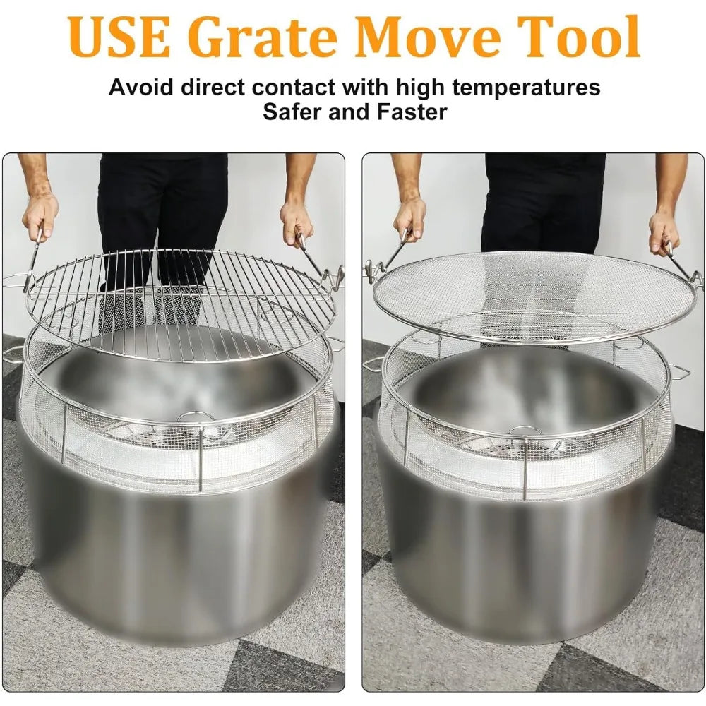 Fire pit shield and cooking grate for Yukon 27 ", 304 stainless steel spark screen cooking grate for Yukon solo stoves