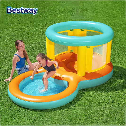 Bestway 52385 Inflatable Bouncer and Play Pool, Water Slide Park Bouncer with Jump and Splash Pool for Outdoor Backyards