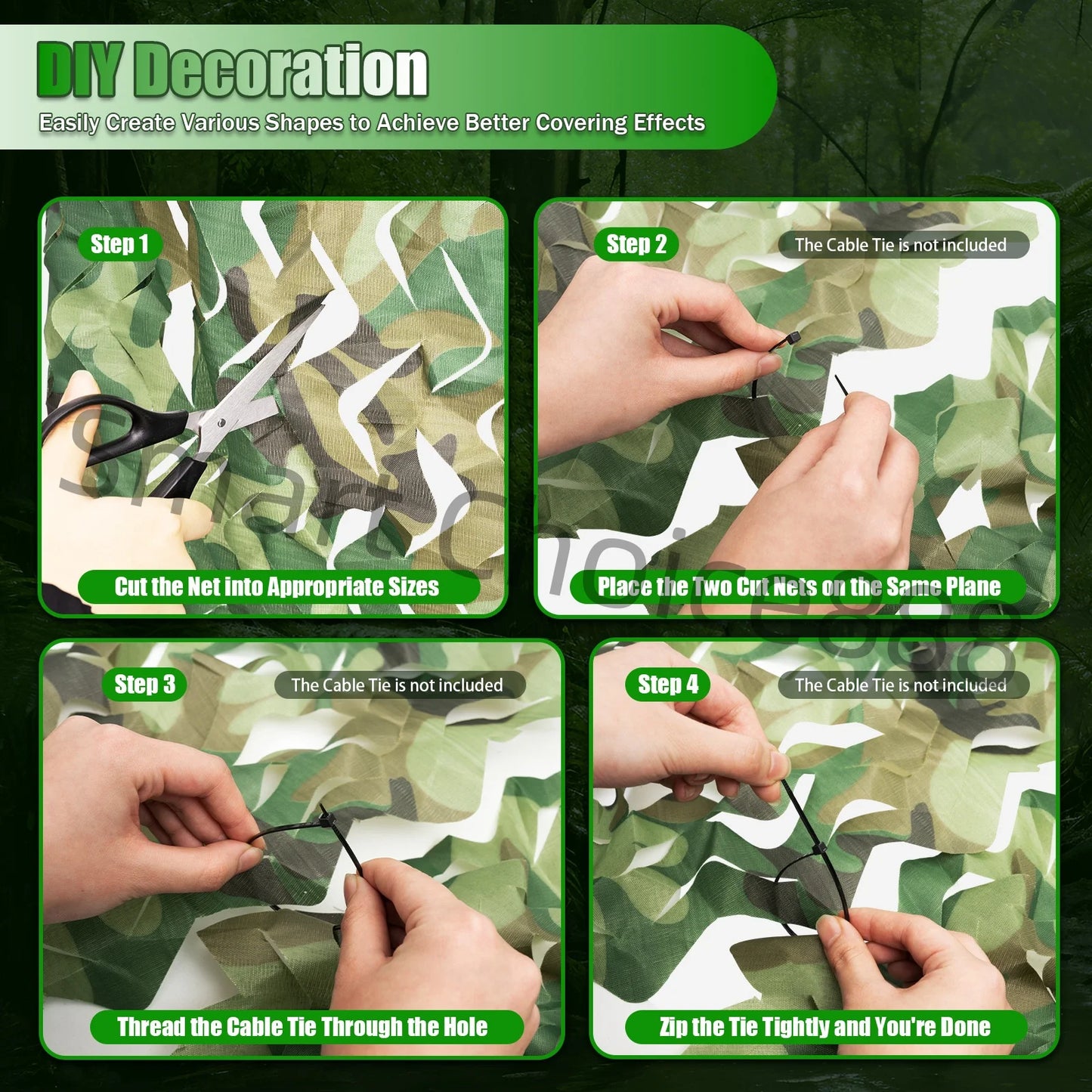 8×8m Camouflage Netting Outdoor Camping Sunshade Mesh Camo Net Sun Shelter Hunting Garden Gazebo Net Car Awning