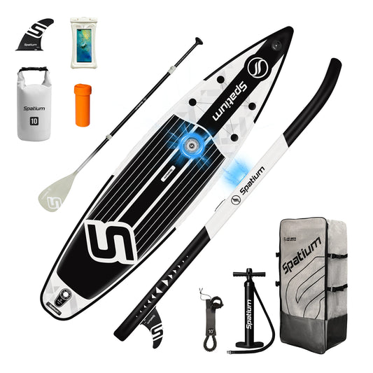 Spatium Touring Paddle Board Inflatable Stand Up Paddle Board Non-Slip Surf Board Water Sports Kayak Surf Set with Pump Backpack