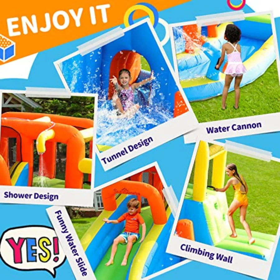 Inflatable Water Slide Bounce HouseBouncy Castle for Outdoor Inflatable Water Park with Slide for Backyard Party Jump House for