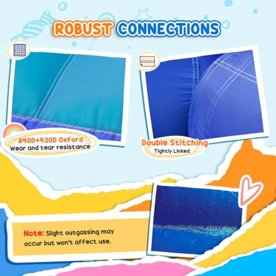 Inflatable Water Slide Park, Kids Bounce House with Splash Pool, Trampoline, Climbing Wall, Water Cannon, 5 in 1 Waterslide for