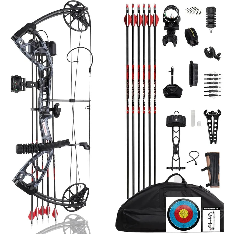 Compound Bow and Archery Sets Right Hand Adjustable Draw Weight Archery Compound Bows 3070 lbs Suitable for Youth Adul