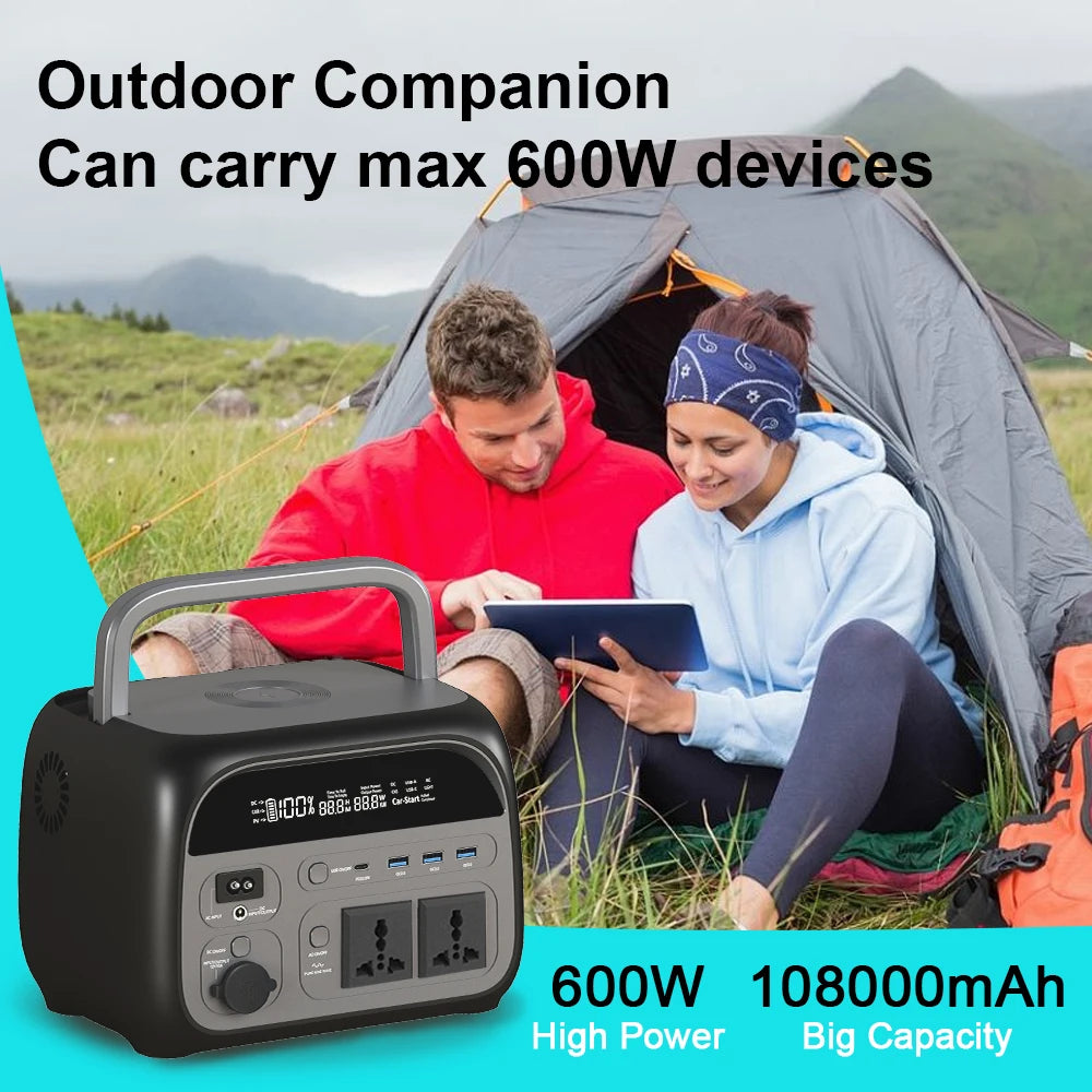 Ctolity 345Wh 500W Portable Power Station LiFeP04 Battery with 2x 600W (1200W Surge) AC Outlets for Outdoor Camping RV Home