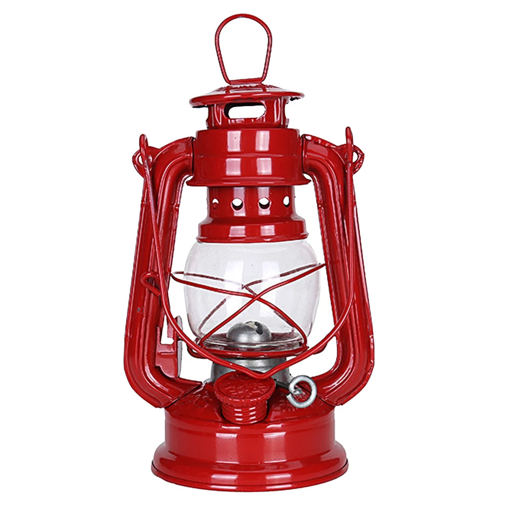 2-1pcs Retro Fuel Camping Lanterns Portable Metal Kerosene Vintage Camp Lamp Hurricane Table Lamps with Handle Yard Tent Light