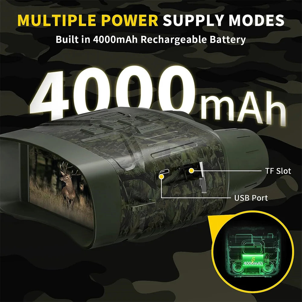 4K Night Vision Binoculars Device 5X Digital 800m Full Dark Infrared Telescope Goggles For Hunting Camping Video Record