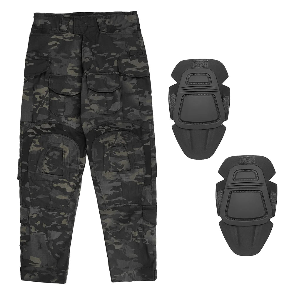 KRYDEX Tactical Combat Pants With Knee Pads For Hunting Outdoor Hiking Men Uniform Trousers Clothes