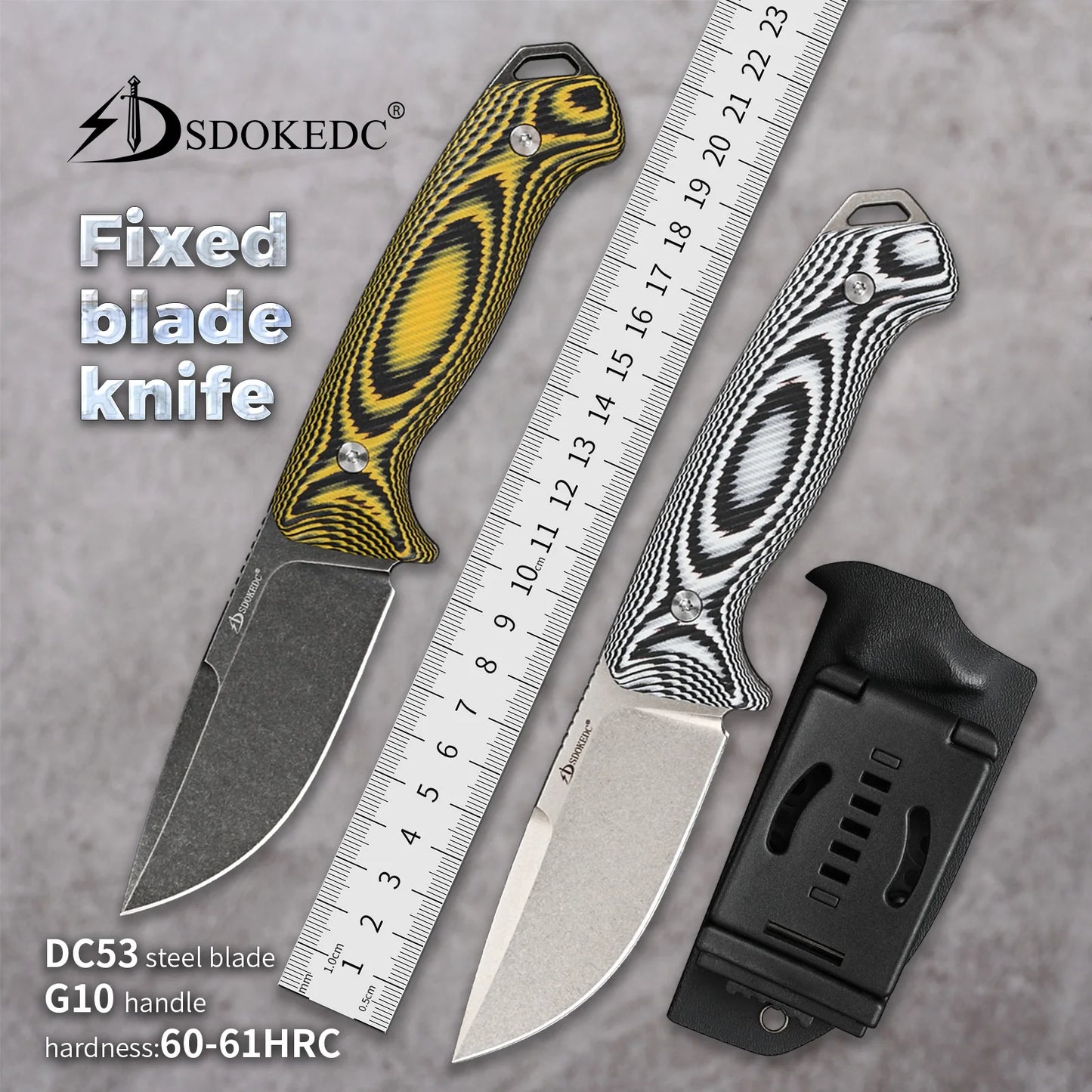 Knives DC53 Steel Tactical Hunting Fixed Blade Knife G10 Handle Kydex Sheath Mens Gifts EDC Knife Outdoor Camping Survival